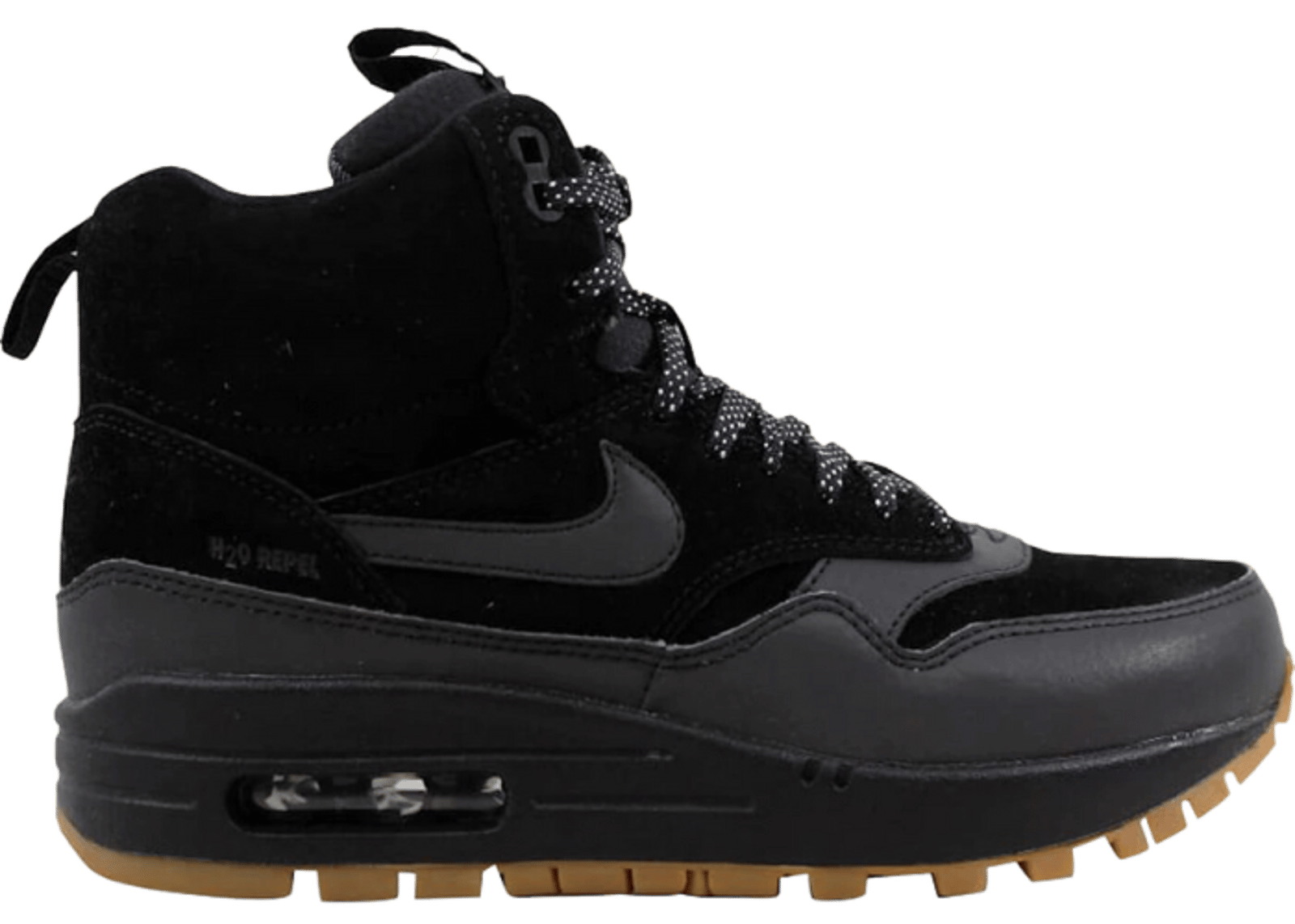 Nike Air Max 1 Mid Sneakerboot Black/Black-Gum Medium Brown (W)