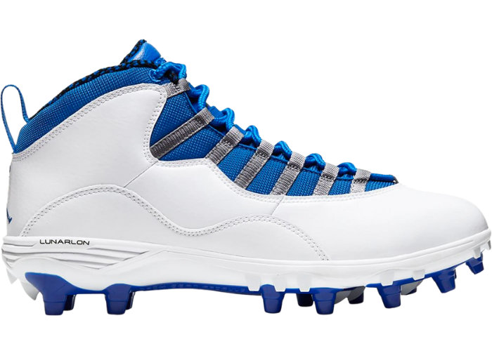 white black and blue jordan 10