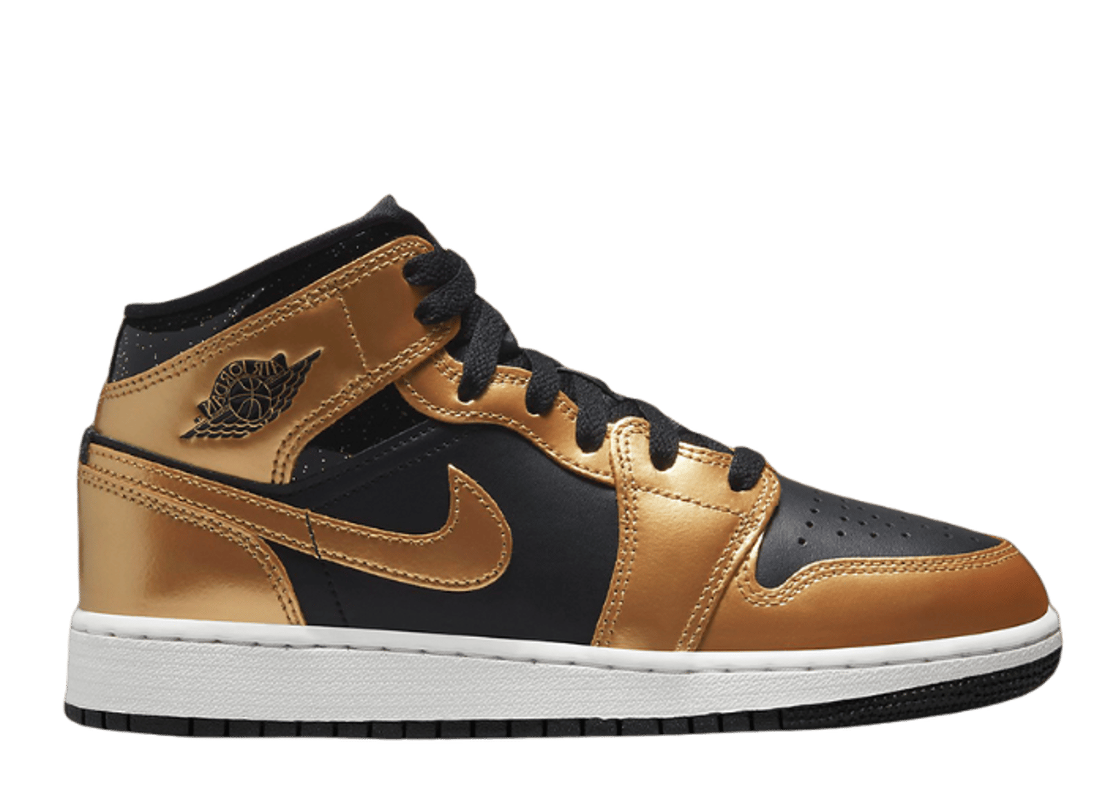 Jordan 1 Mid SE Glitter Black Metallic Gold (GS)