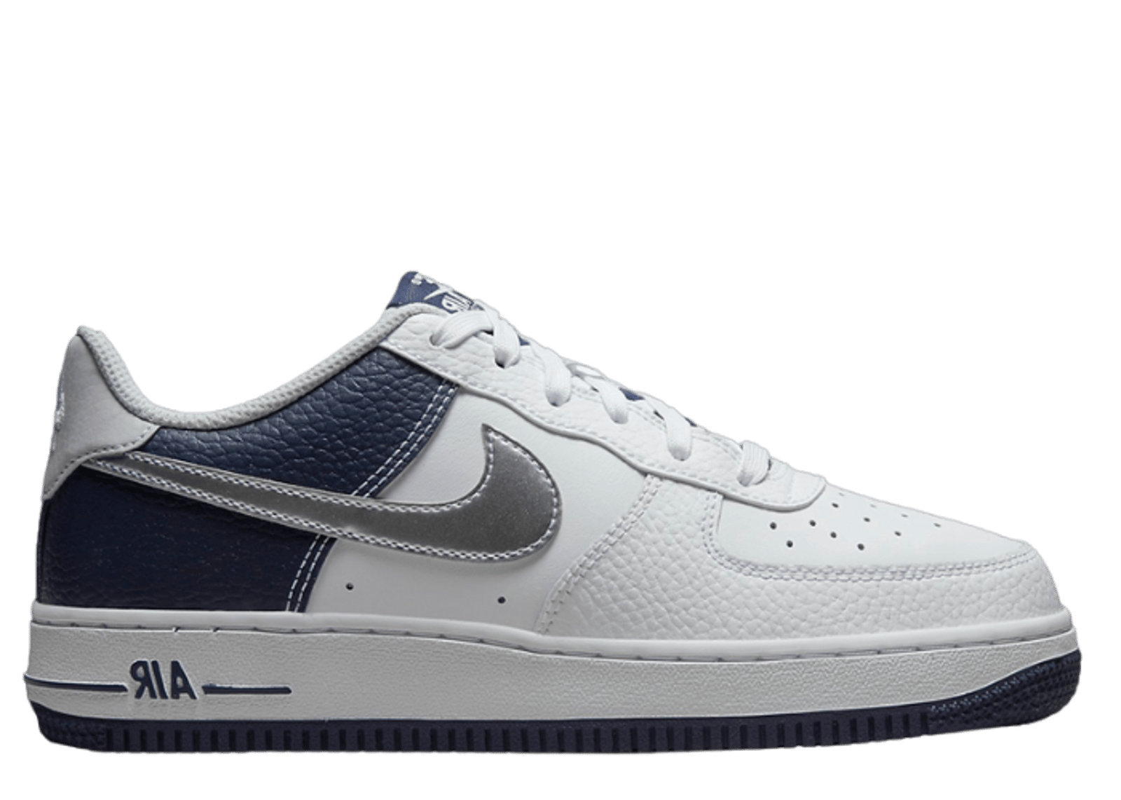 Nike Air Force 1 Low White Silver Navy (GS)