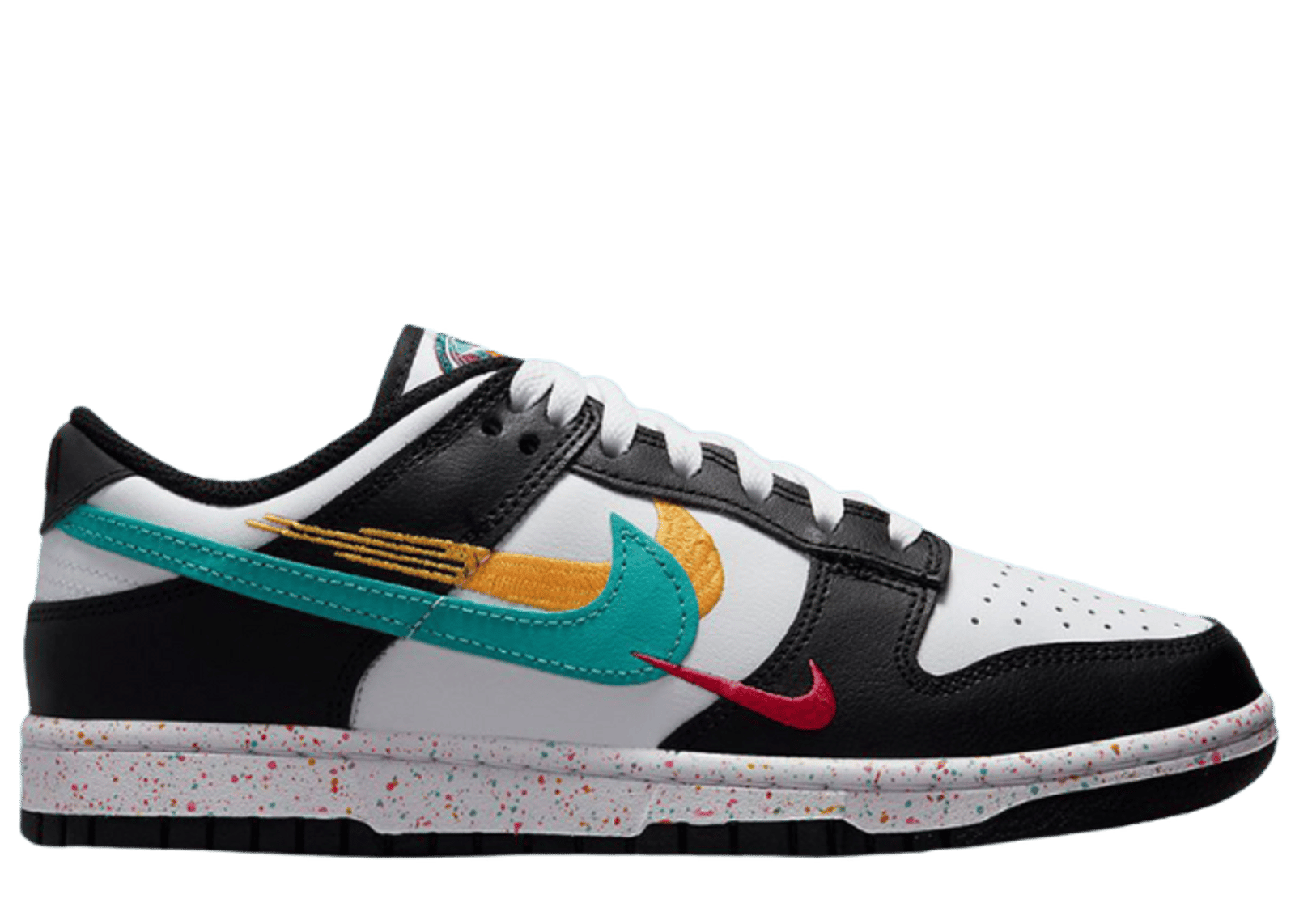 Nike Dunk Low Multi-Color Swoosh Black White (W)