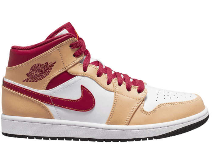 Jordan 1 Mid Beige White Red