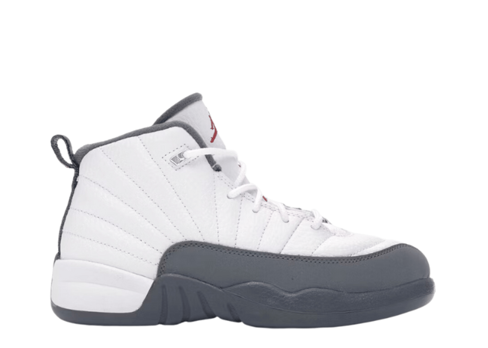 And White Gym 12s Air Jordan 12 Retro White Dark Grey (PS) 151186-160