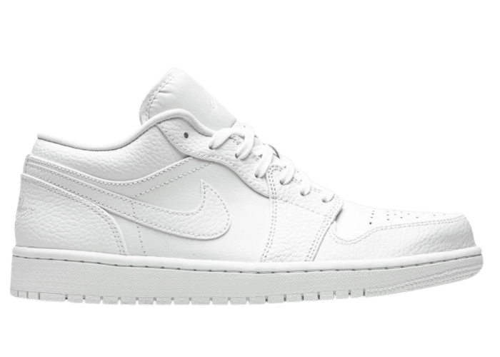 Jordan 1 Low Triple White Tumbled Leather