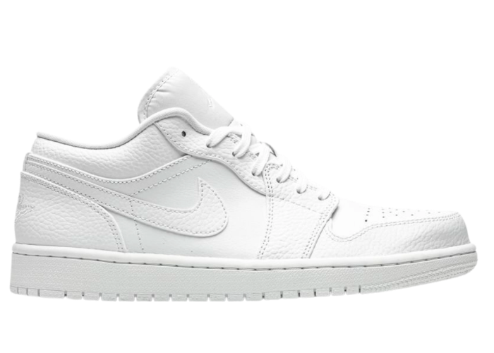 Jordan 1 Low Triple White Tumbled Leather