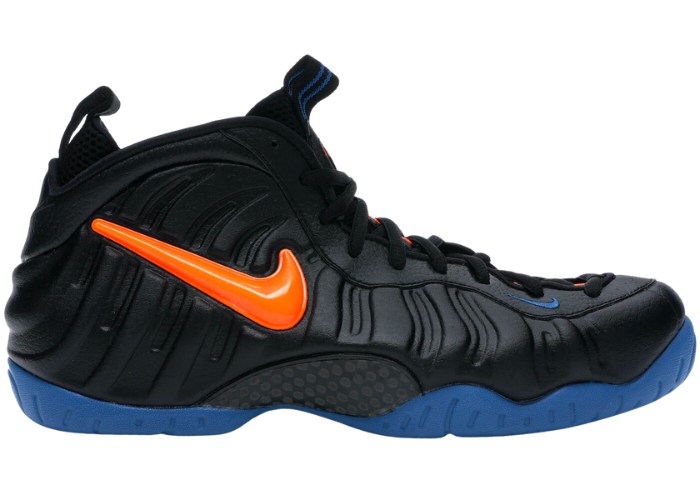 foamposite black white orange