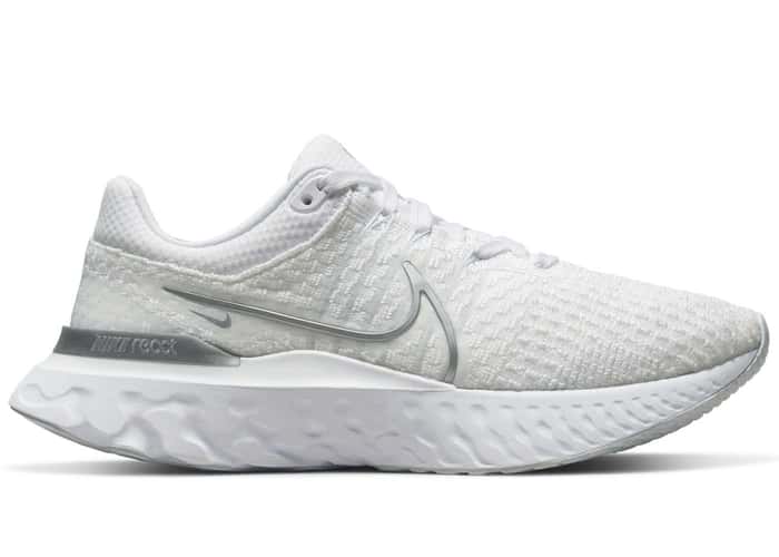 Nike React Infinity Run Flyknit 3 White Metallic Silver (W)