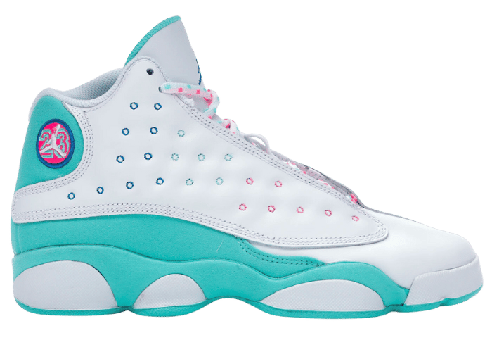 Jordan 13 Retro White Soar Green Pink (GS) - 439358-100