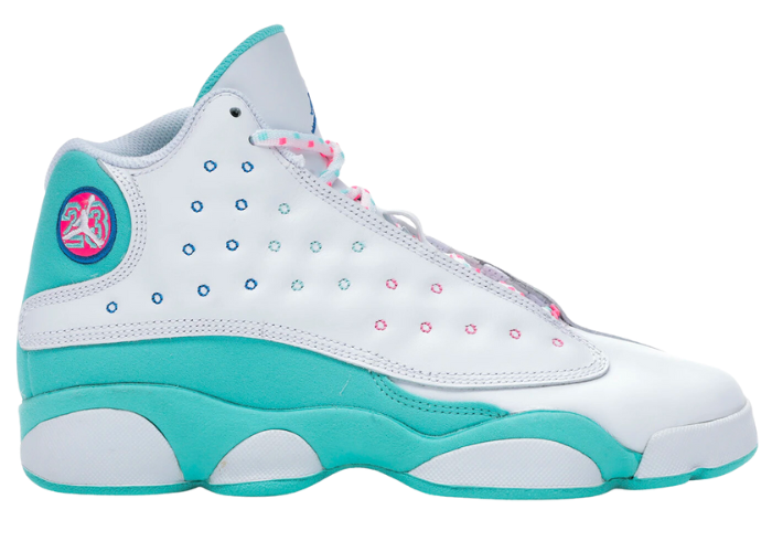 Jordan 13 Retro White Soar Green Pink (GS)