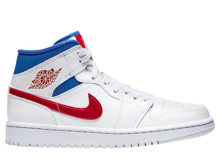 Jordan 1 Mid White Red Royal (W)