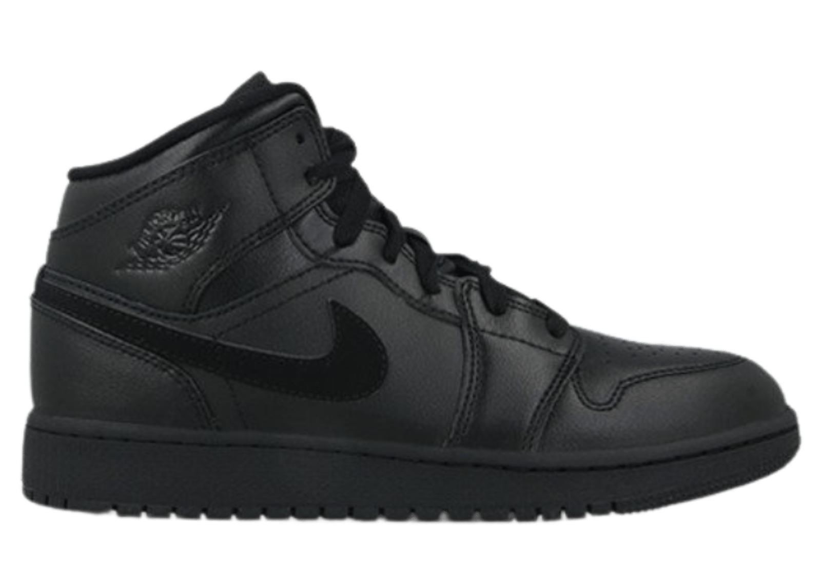 Jordan 1 Mid Deep Black Nubuck Swoosh (GS)