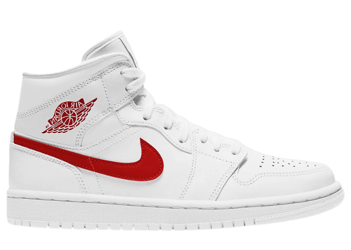 Jordan 1 Mid White University Red (W)