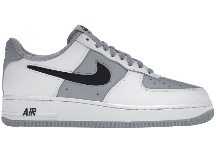 Nike Air Force 1 Low Cut-Out White Grey Black Swoosh