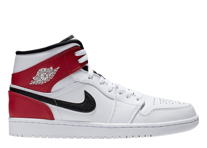 Jordan 1 Mid White Black Gym Red