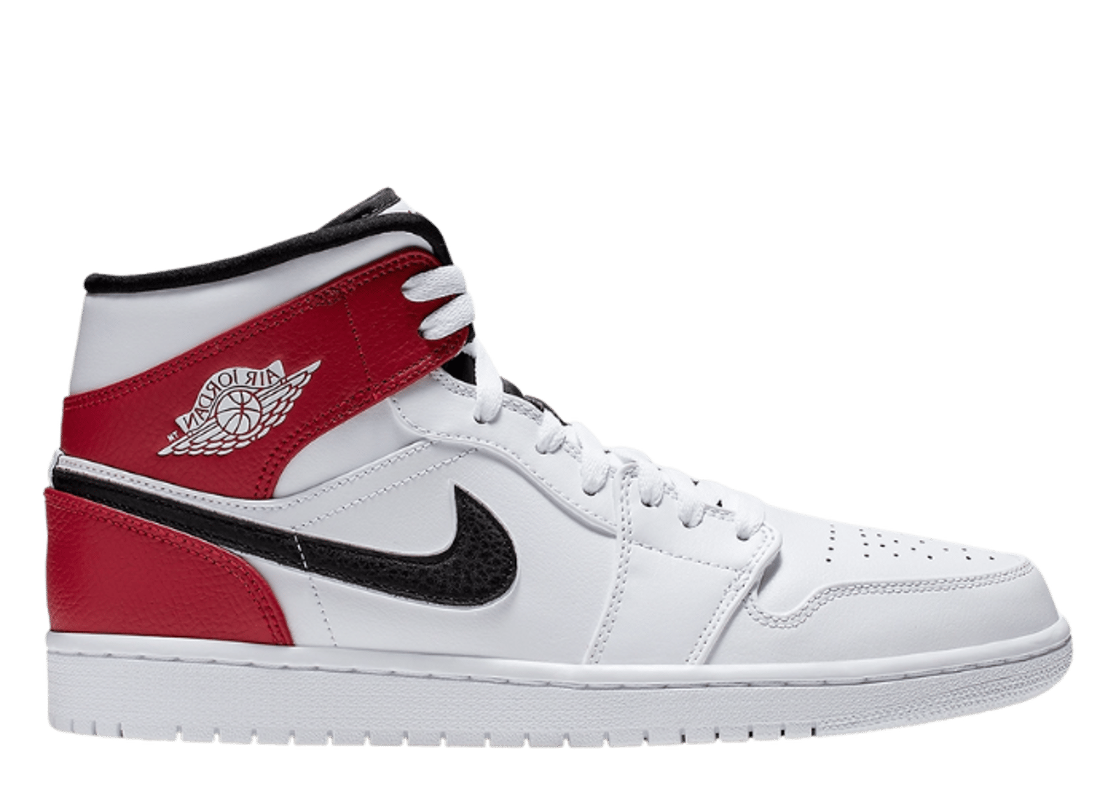 Jordan 1 Mid White Black Gym Red