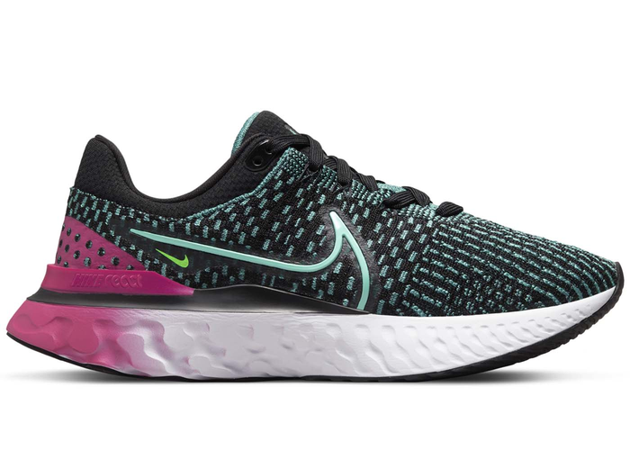 Nike React Infinity Run Flyknit 3 Black Pink Turquoise (W)