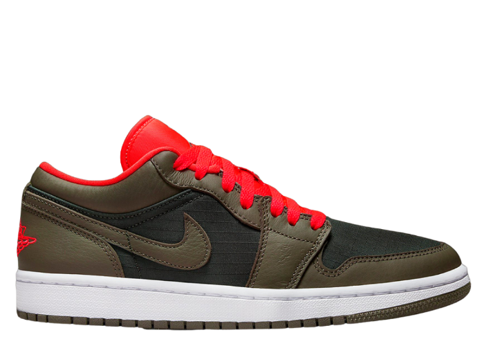 Air Jordan 1 Low SE Light Olive Bright Crimson (W)