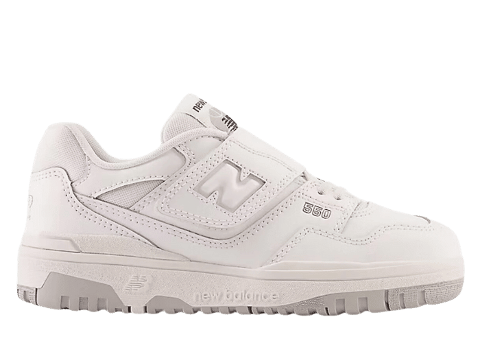 New Balance 550 Bungee Lace Top Strap White Grey