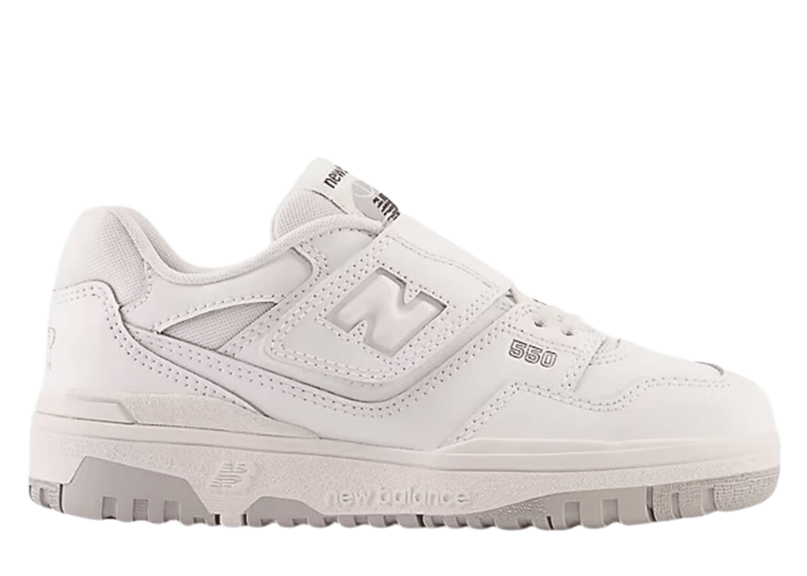 New Balance 550 Bungee Lace Top Strap White Grey