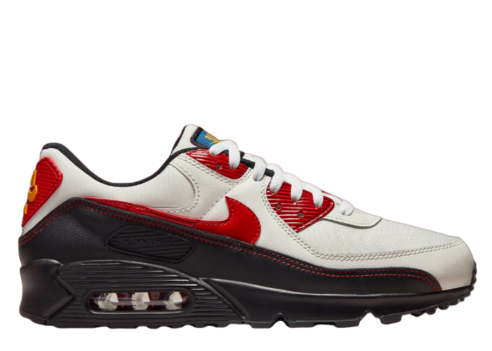 air max 90 white black university red