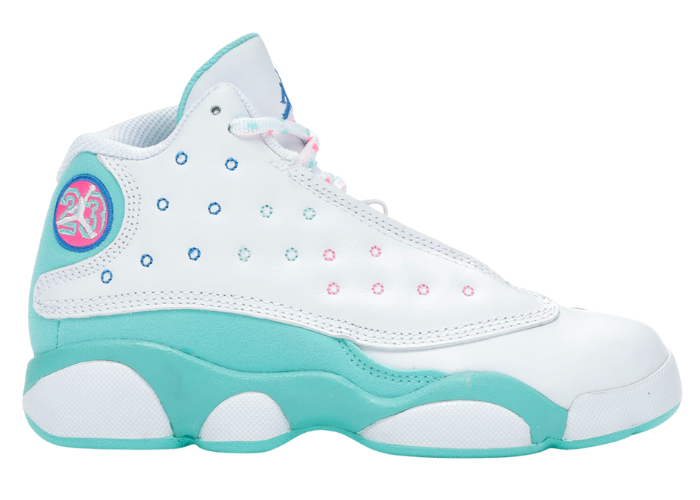 Air Jordan 13 Retro White Soar Green Pink (PS)