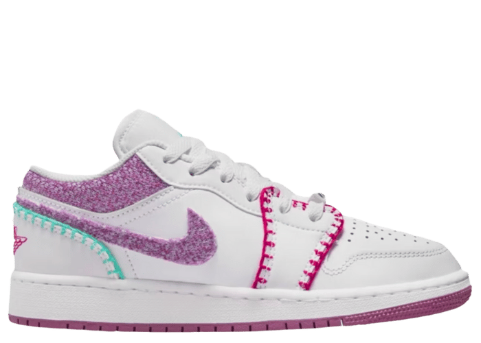 Jordan 1 Low White Light Bordeuax (GS)