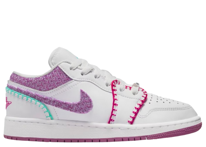 Jordan 1 Low White Light Bordeuax (GS)