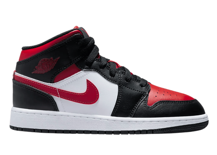 Air Jordan 1 Mid Black Fire Red (GS)