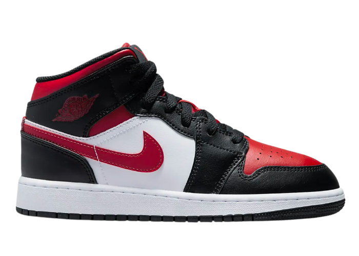 Air Jordan 1 Mid Black Fire Red (GS)