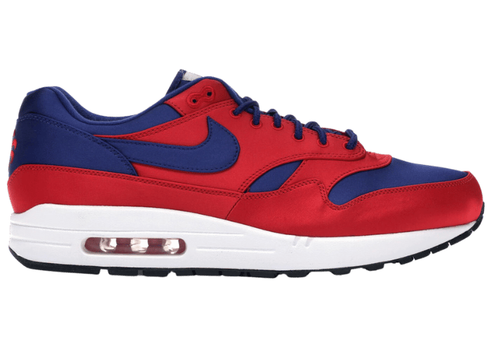 Nike Air Max 1 Satin University Red Deep Royal Blue