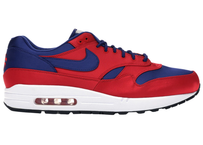 Nike Air Max 1 Satin University Red Deep Royal Blue