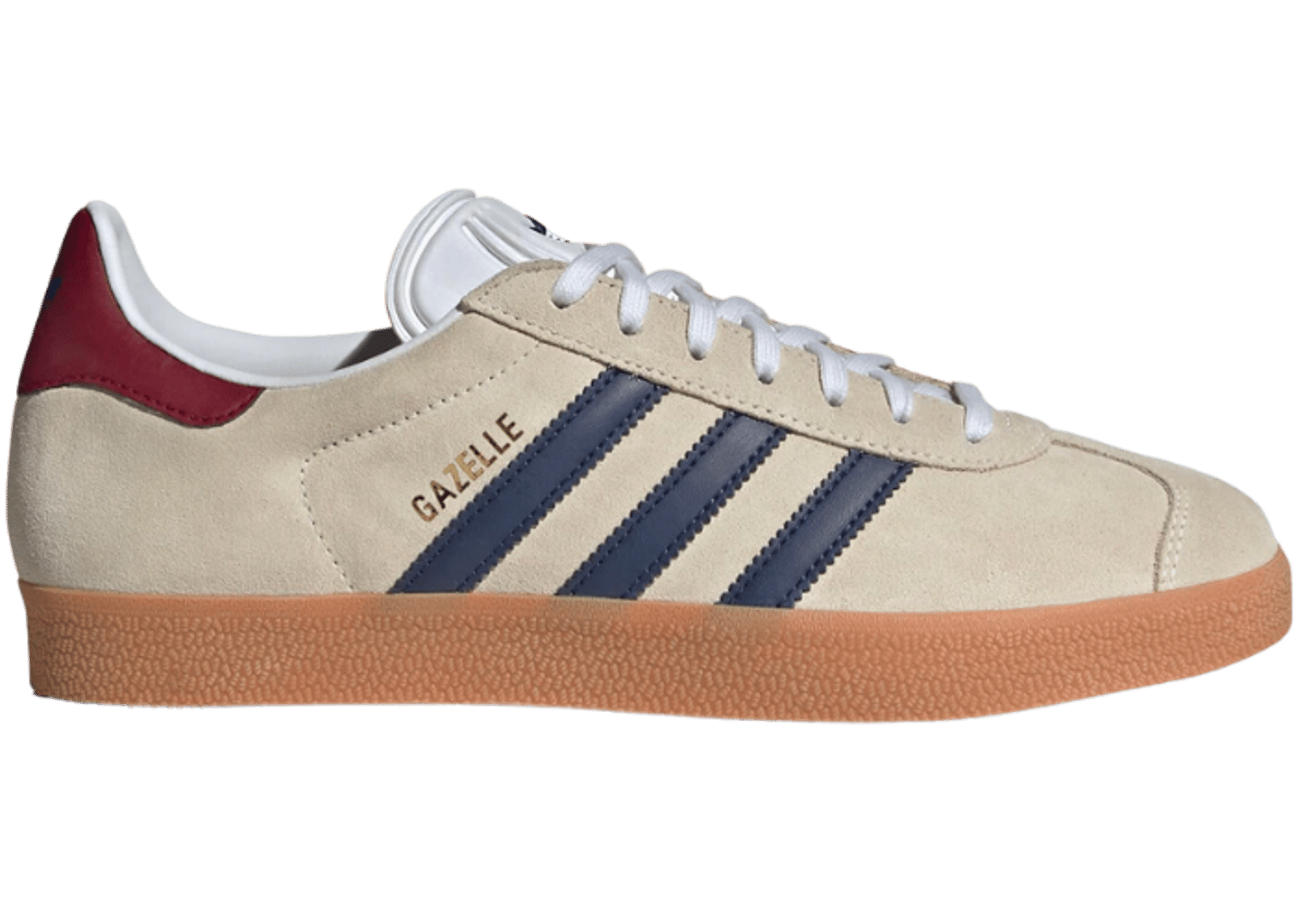 adidas Gazelle Beige Dark Blue Collegiate Burgundy