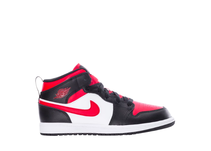 Jordan 1 Mid Black Fire Red (PS)