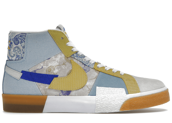Nike SB Zooom Blazer Mid Edge Floral Paisley Boarder Blue - DM0859-400