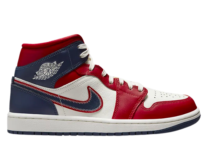 air jordan 1 mid trainers white track red black igloo