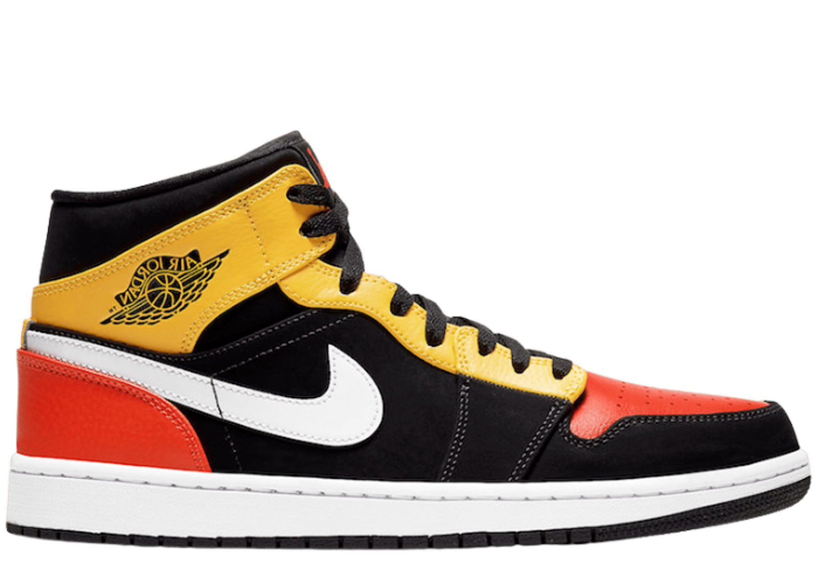 Jordan 1 Mid Black Amarillo Orange