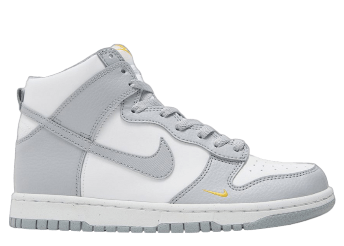 Nike Dunk High Mini Swoosh White Grey Yellow