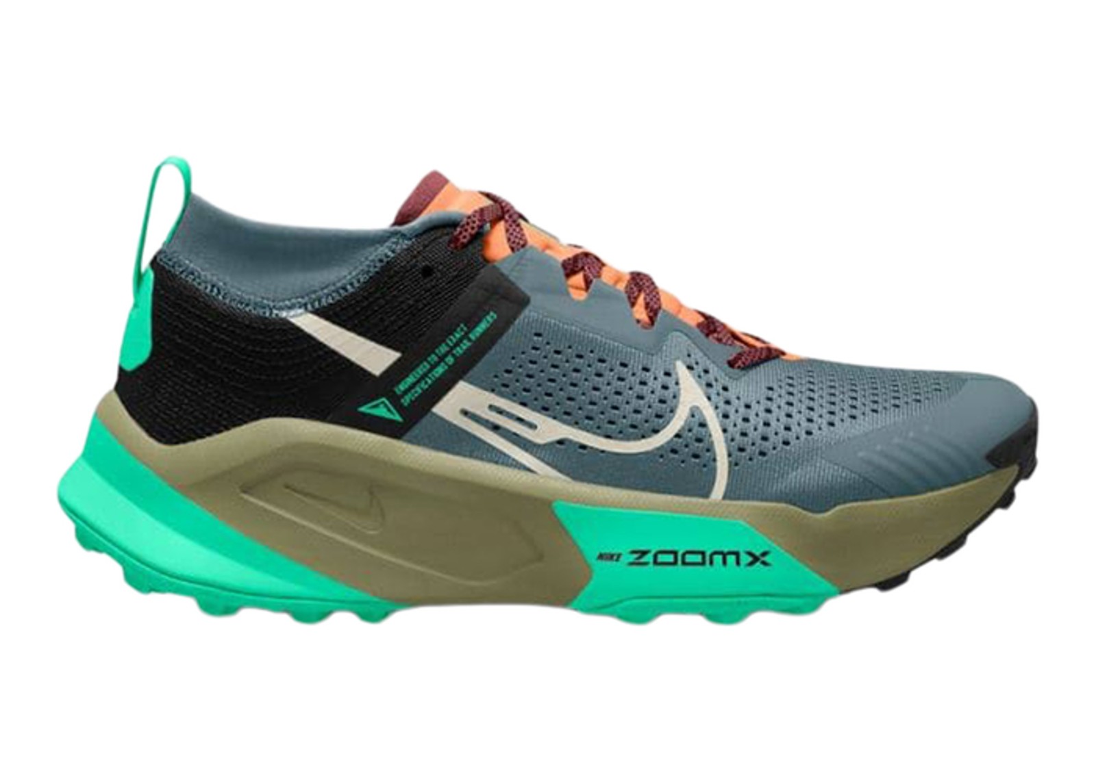 Nike ZoomX Zegama Trail Light Slate Grey Glow Green Bone Black