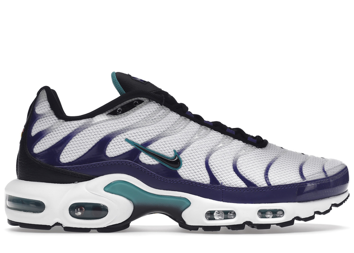 NIKE★AIR MAX PLUS★WHITE/BLACK/GRAPE ICE/NEW EMERALD Nike Air Max Plus White Grape Ice Black New Emerald Mens