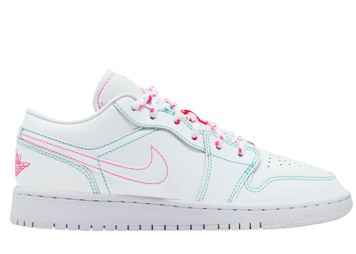 Jordan 1 Low White Green Pink (GS)