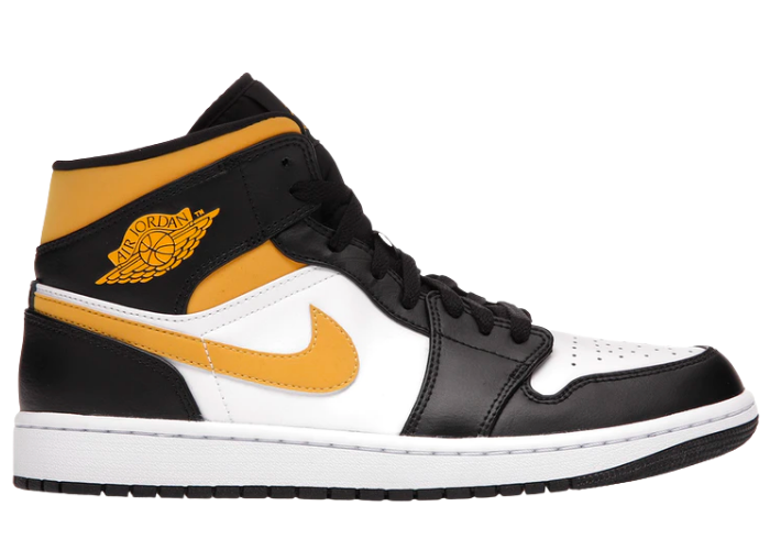 Jordan 1 Mid White Pollen Black