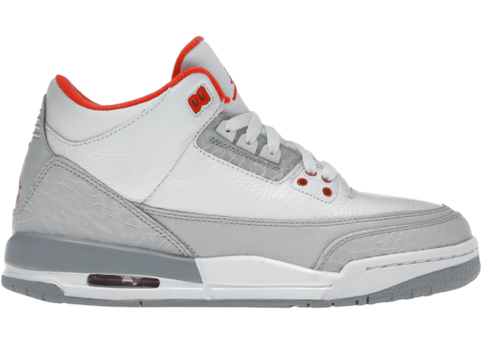 Jordan 3 Retro White Crimson Grey (GS)