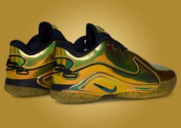 Nike LeBron 22 Immortalized Metallic Vivid Gold Heel Angle