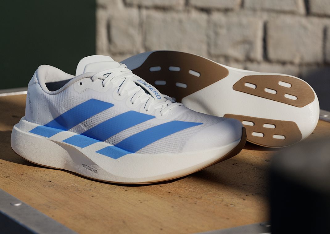 The Women's adidas Adizero Evo SL Cloud White Blue Fusion