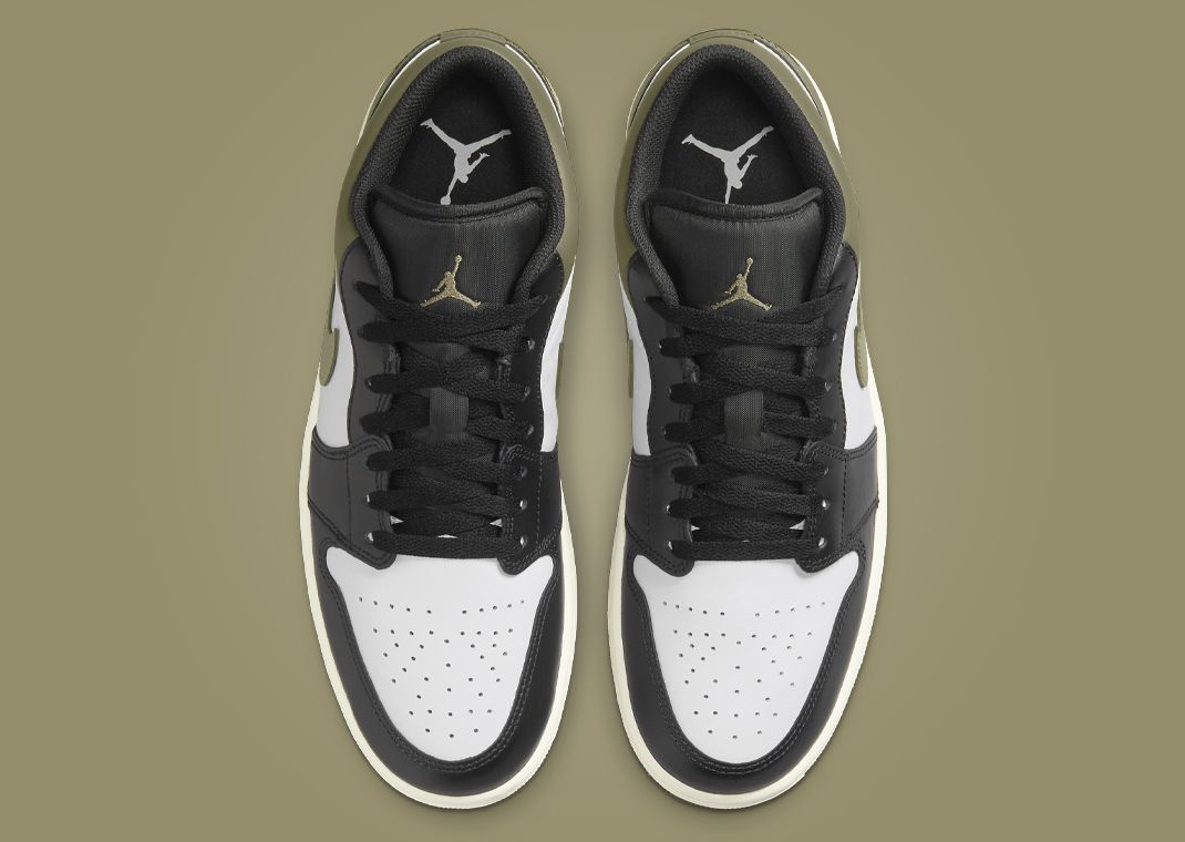 Air Jordan 1 Low Black Toe Medium Olive Top