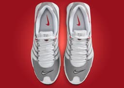Nike Shox NZ White Sport Red Metallic Silver - Top