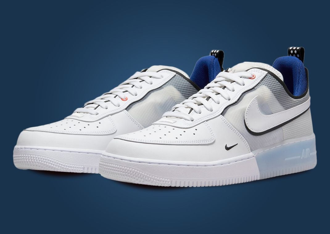 Nike Air Force 1 React White Light Photo Blue Deep Royal Blue