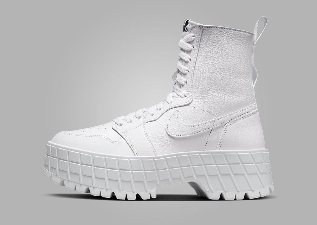 Air Jordan 1 Brooklyn Boot Triple White (W) Lateral