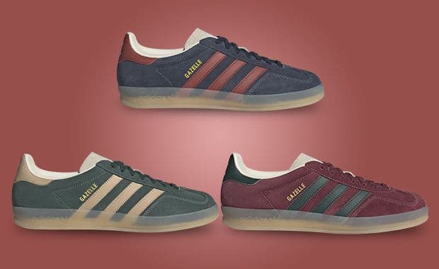 adidas Gazelle Indoor Shadow Green, Shadow Red, & Legend Ink