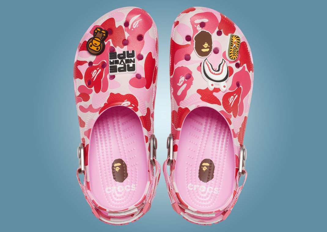 BAPE x Crocs Classic Clog ABC Camo Pink Top